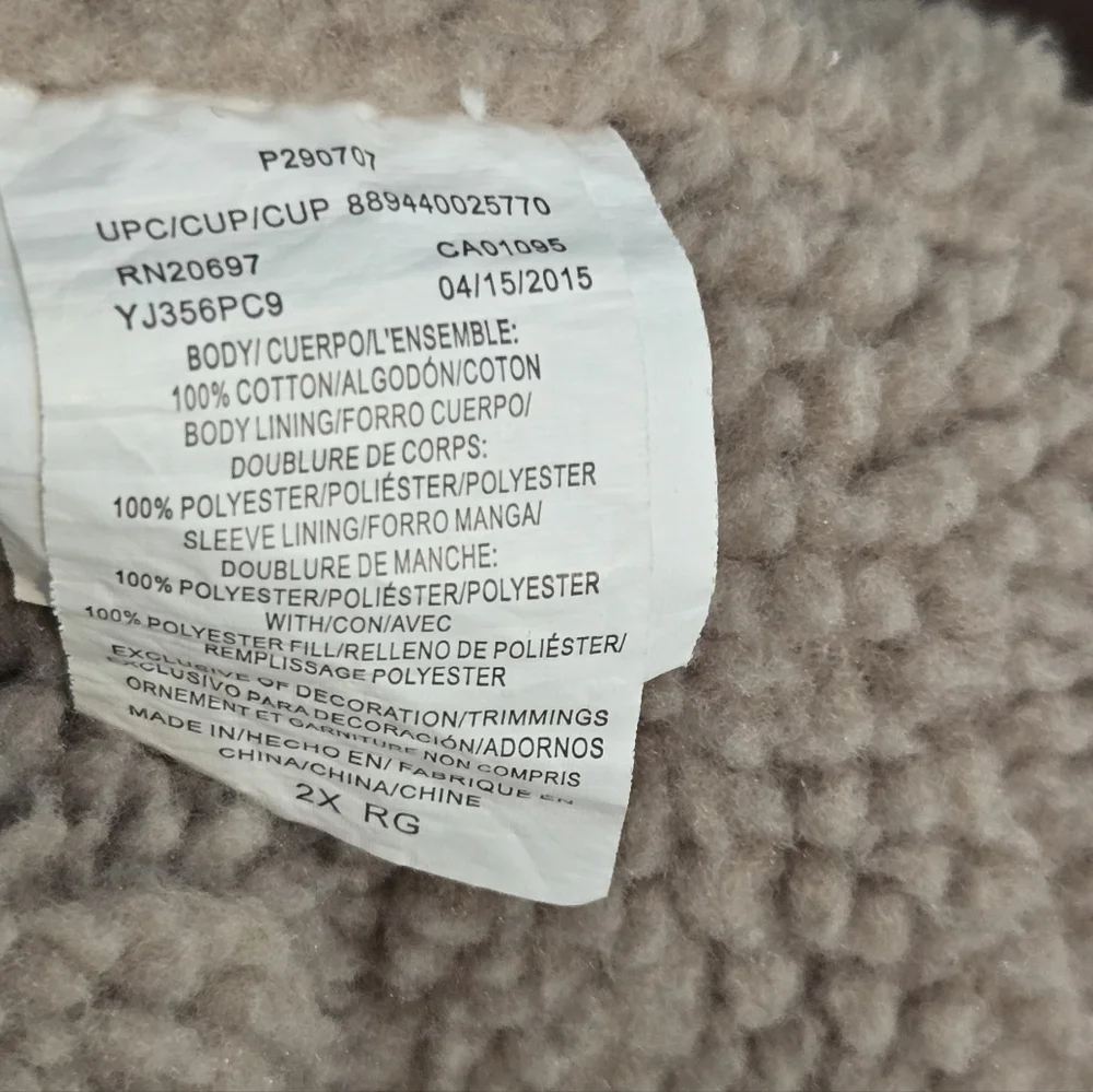 Walls Workwear Sherpa Lined Jacket Brown Canvas Snap Front Coat Warm Utility S2X - Picture 8 of 11